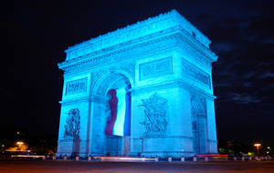 Blue Arc De Triomphe France Wallpaper
