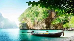 Blue Beach Island Wallpaper