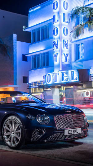 Blue Bentley Continental Gt Iphone Wallpaper