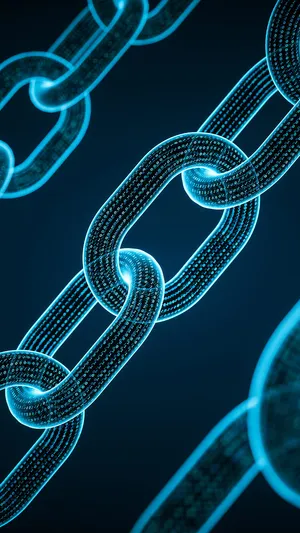 Blue Blockchain Database Wallpaper