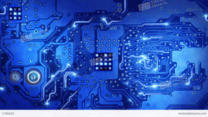 Blue Capacitators, Circuit Board Wallpaper
