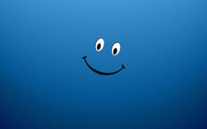 Blue Cartoon Smiley Face Wallpaper