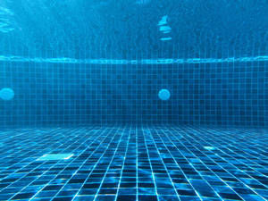 Blue Checkered Pool Flooring Wallpaper