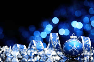 Blue Christmas Balls Wallpaper