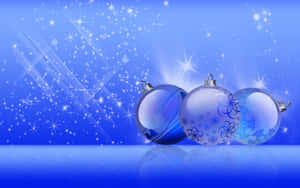 Blue Christmas Balls Wallpaper