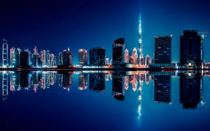 Blue City Reflection Professional Desktop Wallpaper