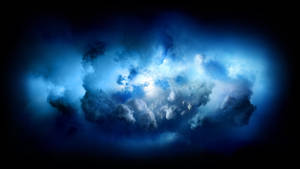 Blue Clouds Explosion Wallpaper