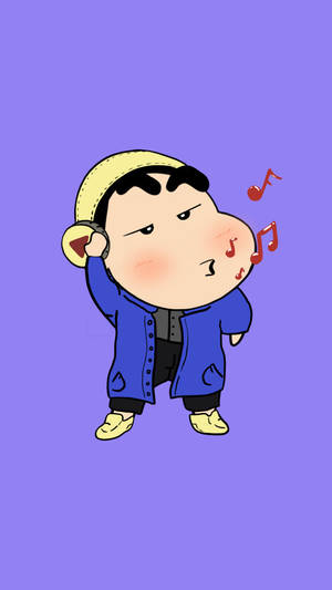 Blue Coat Shin Chan Cartoon Wallpaper
