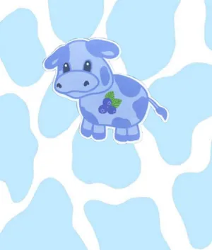 Blue Cow Print Blueberry Wallpaper