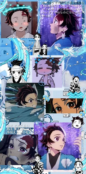 Blue Demon Slayer Aesthetic Tanjiro Wallpaper