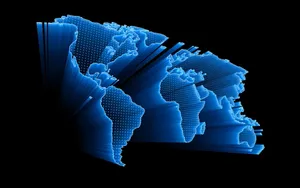 Blue Digital World Map 4k Wallpaper
