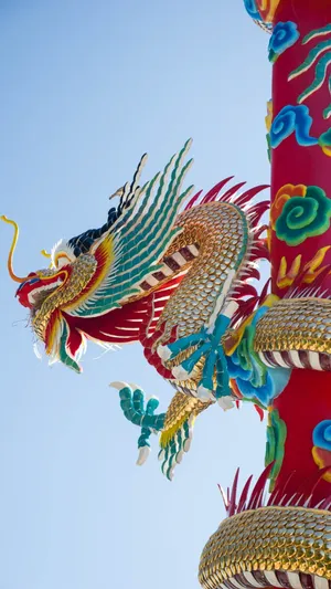 Blue Dragon - Mythical Creature In The Night Sky Wallpaper