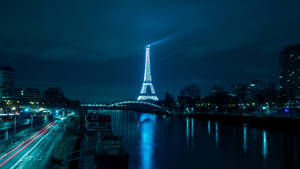 Blue Eiffel Tower Paris France Wallpaper