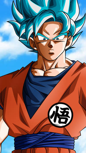Blue Eyes Saiyan Son Goku Iphone Wallpaper