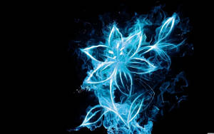 Blue Fire Flower Wallpaper