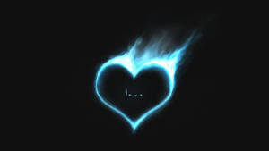 Blue Fire Heart Wallpaper