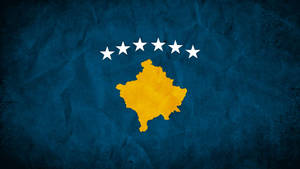 Blue Flag Of Kosovo Wallpaper