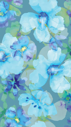 Blue Floral Iphone Wallpaper