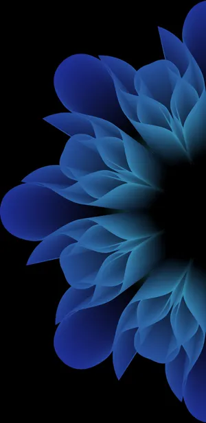 Blue Flower Waves 2k Amoled Wallpaper