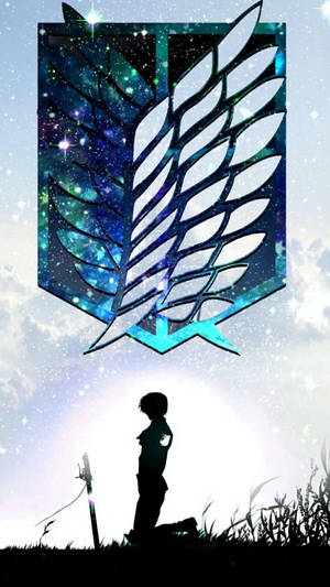 Blue Galaxy Attack On Titan Logo Wallpaper