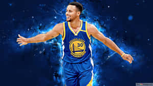 Blue Glow Of Stephen Curry 4k Wallpaper