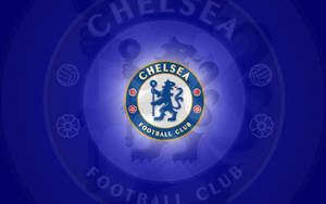 Blue Glowing Chelsea Fc Logo Wallpaper