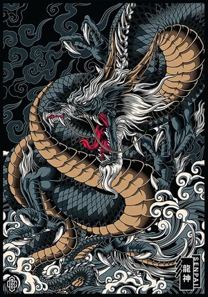 Download free Vibrant Japanese Dragon Tattoo Design Wallpaper -  MrWallpaper.com