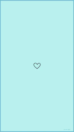 Blue Green Aesthetic Small Doodle Heart Wallpaper