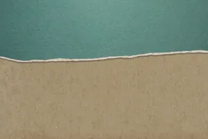 Blue-green Torn Paper Brown Base Wallpaper