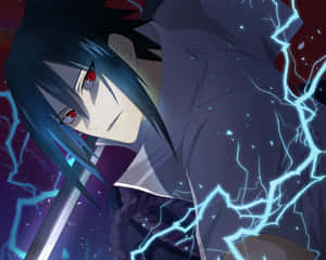 Blue Hair Sasuke Lightning Wallpaper