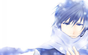 Blue-haired Anime Boy In Snow Wallpaper
