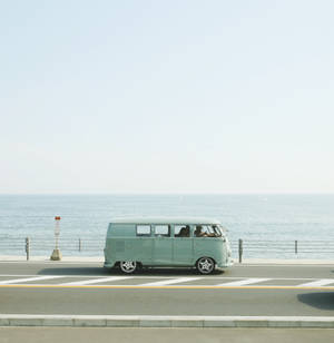 Blue Hippie Van Summer Iphone Wallpaper