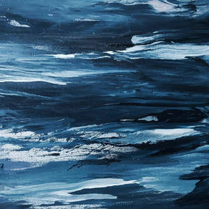 Blue Hues Abstract Horizontal Painting Strokes Wallpaper