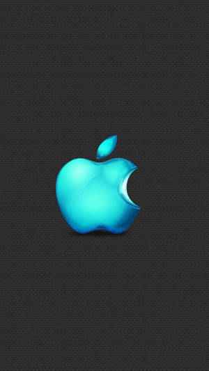 Blue Iphone Apple Logo Black Wallpaper