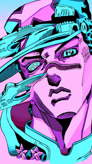 Blue Jotaro Jojo Iphone Wallpaper