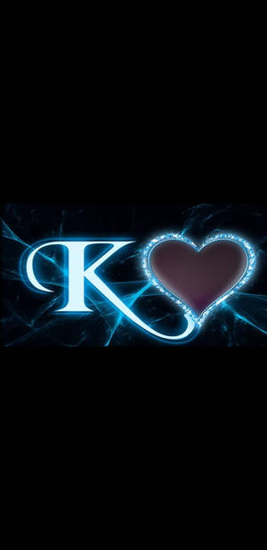 Blue K Alphabet With Heart Wallpaper