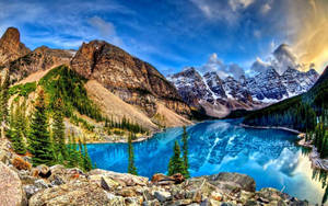 Blue Lake And Mountains Hd Computer Wallpaper