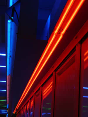 Blue Led Doors Art Wallpaper