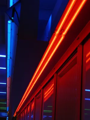 Blue Led Doors Art Wallpaper