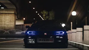 Blue Led Nissan Gtr Car Wallpaper
