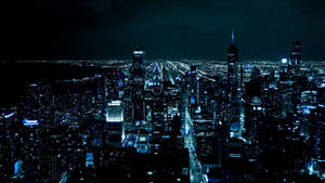 Blue-lit High Rise Buildings Wallpaper