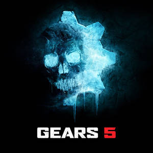 Blue Logo Of Gears 5 Phone Wallpaper