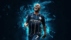 Blue Manchester City Raheem Sterling Wallpaper