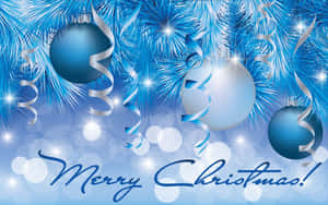 Blue Merry Christmas Wallpaper