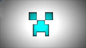 Blue Minecraft Creeper Face Wallpaper