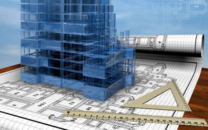 Blue Miniature Building Civil Engineering Wallpaper