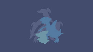 Blue Minimalist Garchomp Evolution Wallpaper