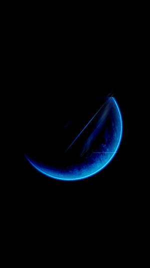 Blue Moon On Black Hd Phone Wallpaper