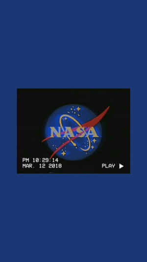 Blue Nasa Vintage Grunge Aesthetic Wallpaper