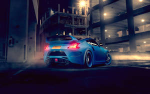 Blue Nissan 370z Roaming Around Wallpaper